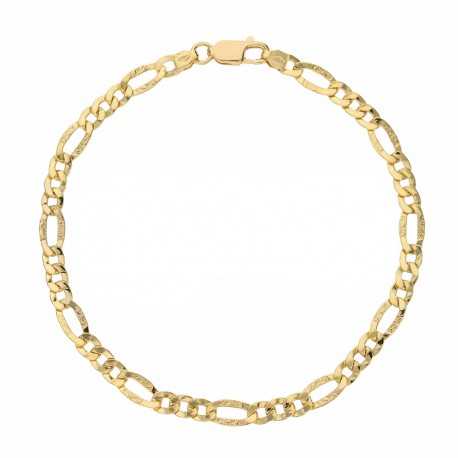 Bracelet chaîne 3+1 pour homme en or jaune 18 carats