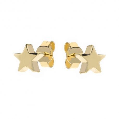 Yellow Gold 18k Star Shaped Baby Girl Earrings