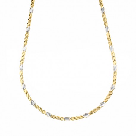 Yellow and White Gold 18k Media Collection Man Necklace