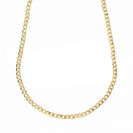 Плоская мужская цепочка из желтого золота 18 карат