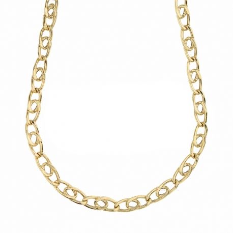 Corrente plana Bird's Eye para homens em ouro amarelo 18K