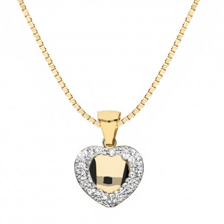 Collar de Oro de 18K con Corazón en Cúpula para Mujer
