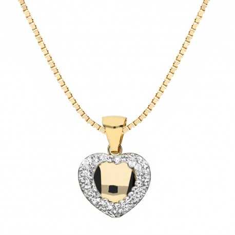 Halskette aus 18-karätigem Gold mit gewölbtem Herz für Damen