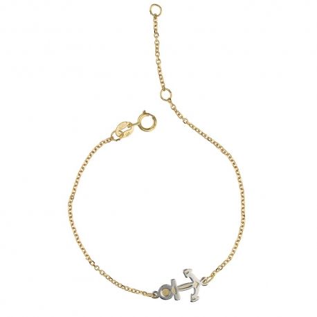 Babyarmband mit Anker aus 18 Karat Gold