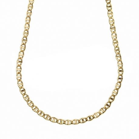Modelo Cruz de Cadena Plana para Hombre en Oro de 18K