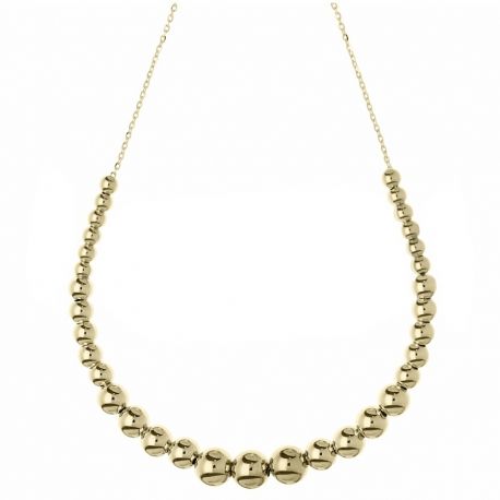 Collier pour femme avec sphères graduées en or 18 carats