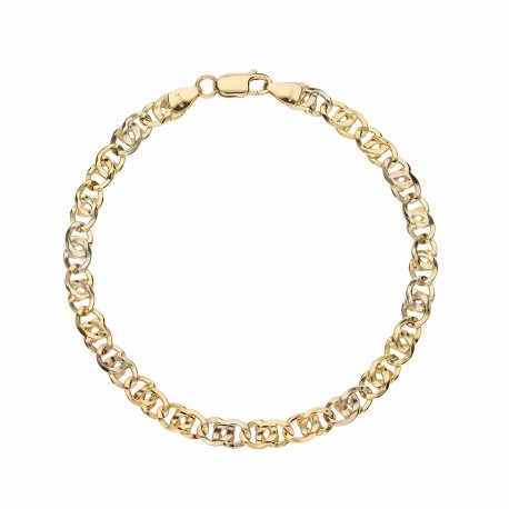 Bracelet pour homme en or jaune 18 carats avec chaîne oeil de tigre