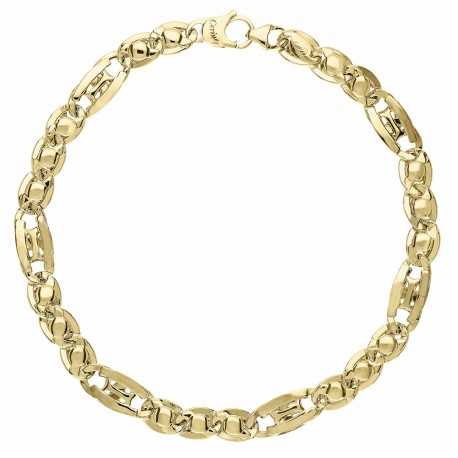 Bracelet pour homme en or jaune 18 carats avec chaîne plate