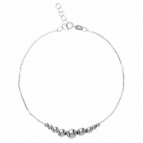White Gold 18k 750/1000 with Spheres Shiny Woman Bangle
