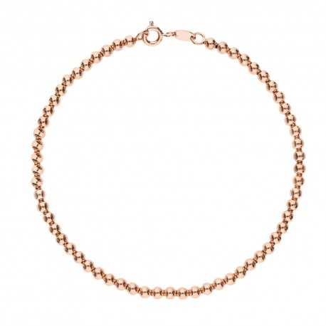 Bracelet en or rose 18 carats avec sphères polies pour femme