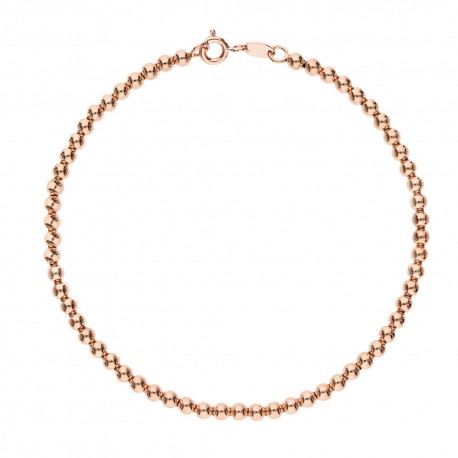 Rose Gold 18k 750/1000 with Shiny Spheres Woman Bangle