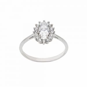 18K valgekullast sõrmus...