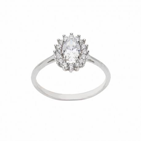 White Gold 18k with White Cubic Zirconia Ring