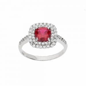 Anel em ouro branco 18K com...