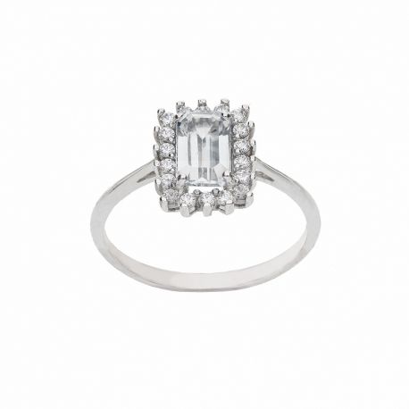 White Gold 18k with White Cubic Zirconia Ring