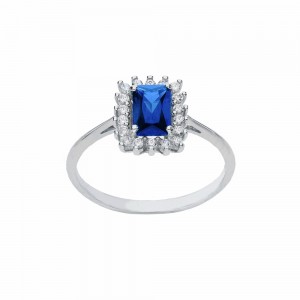 18K White Gold Ring with...