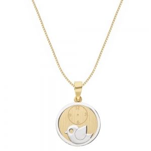 18K黄金出生吊坠项链（可雕刻）