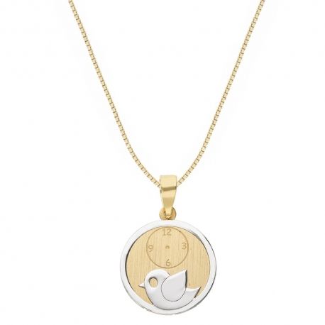 Ketting met geboortehanger om te graveren in 18K geel goud