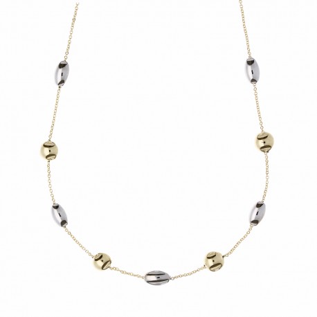 Yellow and White Gold 18k with Spheres Woman Choker