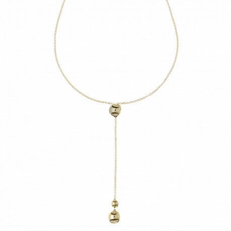 18 K gult guld halsband med polerade sfärer för kvinnor
