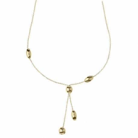 Colar feminino em ouro amarelo 18K com esferas polidas