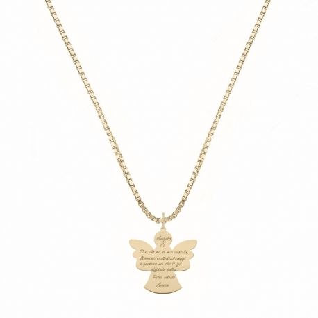 Collier en or jaune 18 carats avec ange pour femme