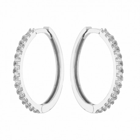 White Gold 18k with White Cubic Zirconia Woman Earrings