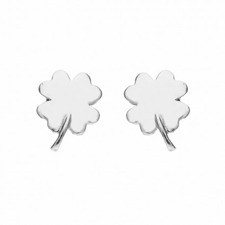Vierblättrige Kleeblatt-Ohrringe aus 18-karätigem Gold für Mädchen