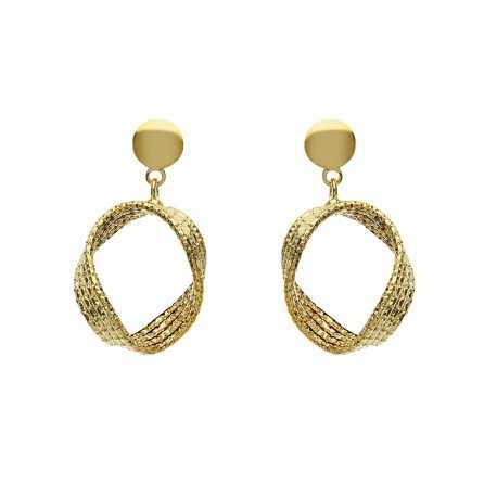 18 K sárga arany gyémánt drót fülbevaló nőknek