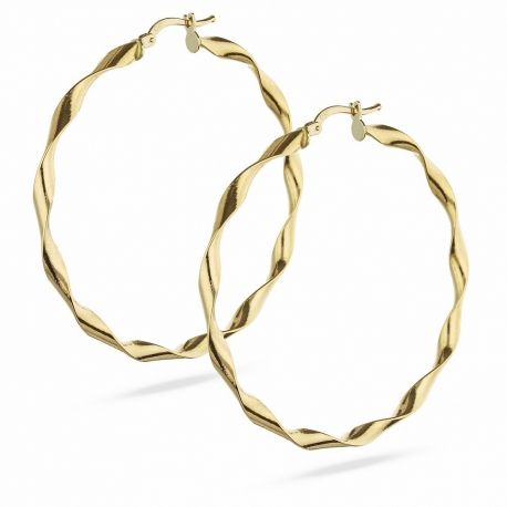 Boucles d'oreilles créoles en or jaune 18 carats pour femme