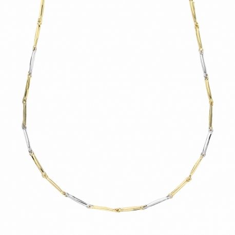 Cadena Tubular para Hombre en Oro Amarillo y Blanco de 18K