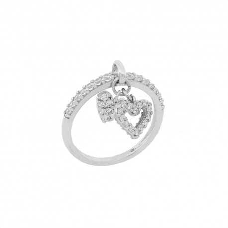 Prsten od 18K bijelog zlata s privjeskom u obliku srca za žene