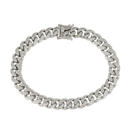 Brățară Grumetta Model din aur alb de 18k cu zirconi albe pentru femei