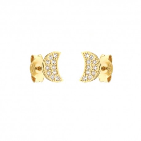 Γυναικεία σκουλαρίκια από χρυσό 18 καρατίων με λευκά ζιργκόν