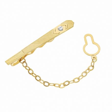 Fermacravatta in Oro Giallo e Bianco 18k da Uomo