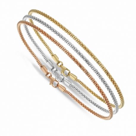 Triptykonarmbånd i 18K hvid, gul og rosa guld med Omnia Link til kvinder