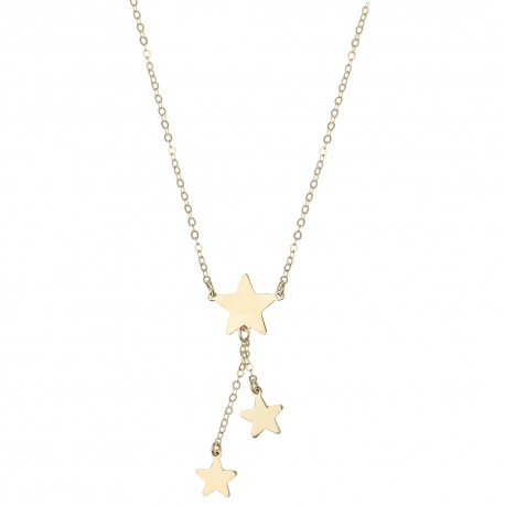 Yellow Gold 18k With Pendants Stars Women Necklace