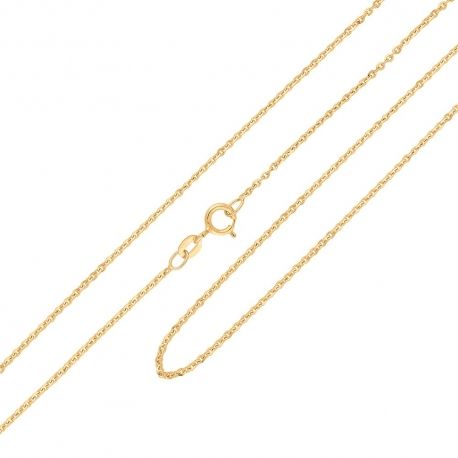 Lanț Rolò din aur galben de 18K tăiat cu diamant