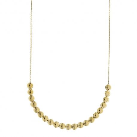 Collier en or jaune 18 carats avec demi-sphères polies