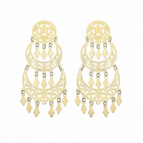 Pendientes Modelo Gitana para Mujer en Oro Amarillo de 18K