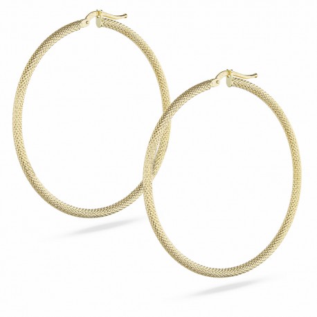 Женские серьги-кольца из желтого золота 18 карат