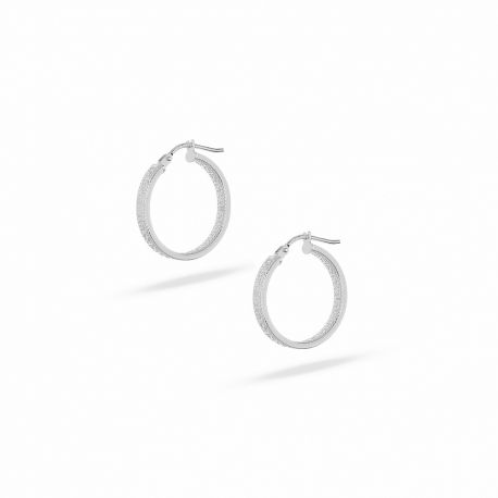 Boucles d'oreilles créoles en or blanc 18 carats pour femme