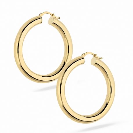 Pendientes de aro de oro amarillo de 18 quilates para mujer