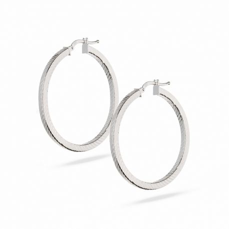 White Gold 18k Circle Woman Earrings
