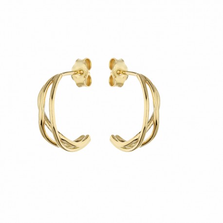 18 K gul guld lobe øreringe til kvinder