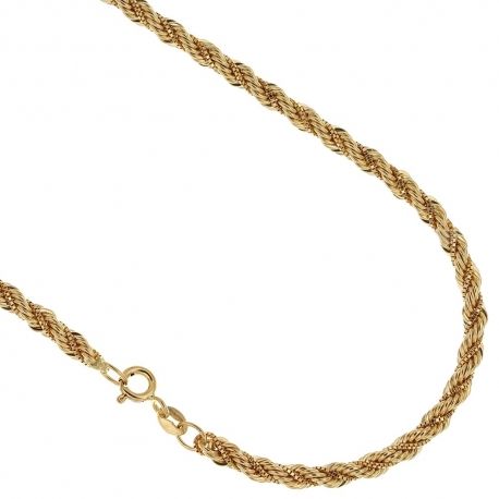 Touwmodel ketting in 18 Kt 750/1000 unisex geelgoud