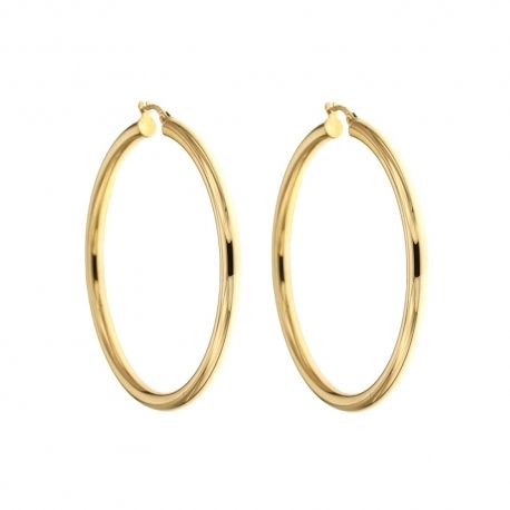 Hoop øreringe i 18 Kt 750/1000 gult guld diameter 4.00cm