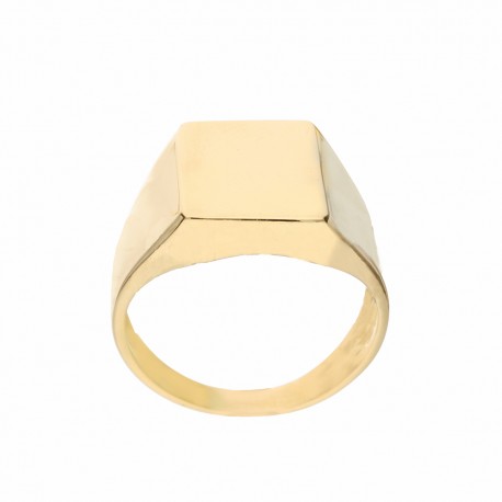 Ανδρικό δαχτυλίδι ασπίδας από κίτρινο χρυσό 18 καρατίων