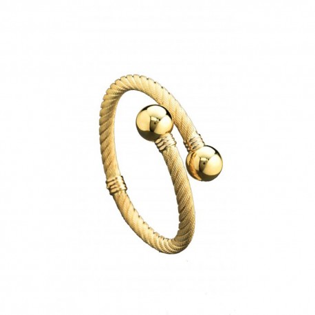 Bracelet rigide en or jaune 18 carats avec sphères pour femme
