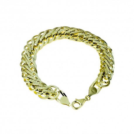 Женский плетеный браслет-цепочка из желтого золота 18 карат